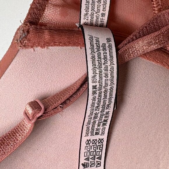 Victoria's Secret 32D Full Coverage Push Up Bra Lace Racerback Mauve front close - Picture 8 of 10